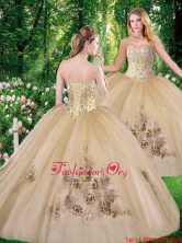Perfect Ball Gown Beading Champagne Quinceanera Dresses with for Fall SJQDDT349002FOR