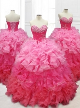 Popular Ball Gown Quinceanera Dresses with Beading and Ruffles SWQD062FOR
