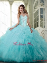 Popular Ball Gown Sweetheart Quinceanera Dresses with Beading and Ruffles SJQDDT70002FOR