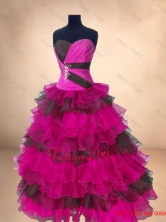 Popular Multi Color Sweet 16 Gowns with Ruffled Layers SWQD054-3FOR