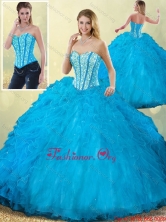 Romantic Sweetheart Beading Blue Quinceanera Dress with Ruffles SJQDDT202002FOR