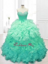 2016 Custom Made Beading and Ruffles Sweet 16 Dresses in Apple Green SWQD062-2FOR