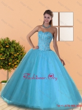 The Most Popular Beading Sweetheart Blue Quinceanera Dresses for 2015 QDDTD30002FOR