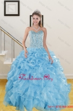 The Most Popular Ruffles and Beading Baby Blue Quince Dresses for 2015 XFNAO5844TZFXFOR