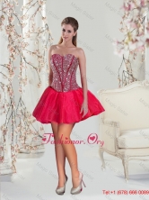 2015 Exquisite Mini-length Red Prom Dresses with Beading  QDDTA1002-5FOR