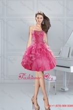 2015 Gorgeous Pink Sweetheart Prom Dresses with Beading and Ruffles XFNAOA31TZBFOR