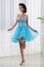 A-line Lovely Sweetheart Beading Baby Blue Prom Dress in Blue FVPD052FOR
