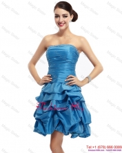 Baby Blue Strapless Prom Dresses with Pick Ups and Beading WMDPD123FOR