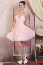 Baby Pink Empire Sweetheart Short Prom Dress with Beading  FFPD0658FOR