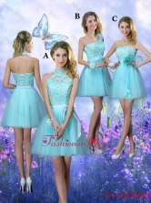 Beautiful A Line Aqua Blue Dama Dresses with Appliques BMT062FOR