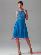 Beautiful Empire Bateau Blue Prom Dresses with Lace DBEE135FOR