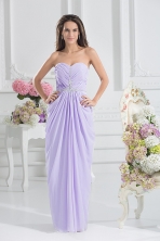Column Sweetheart Floor-length Ruching Lavender Prom Dress FVPD324FOR