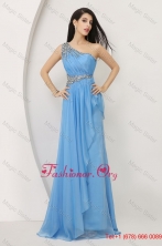 Discount Beaded Baby Blue Prom Dresses with One Shoulder DBEE072FOR