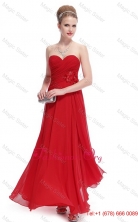 Gorgeous Sweetheart Ruched Red Prom Dresses with Appliques DBEE009FOR