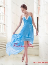 High Low Baby Blue Princess Chiffon Prom Dress with Beading UNION8T015PSFOR