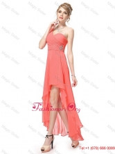 Latest High Low One Shoulder Prom Dresses with Side Zipper DBEE328FOR