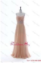 Most Popular Beading Long Prom Dresses in Peach for 2016 Summer DBEES004FOR