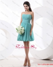 Most Popular Mini Length Aqua Blue Prom Dresses with Strapless DBEE372FOR