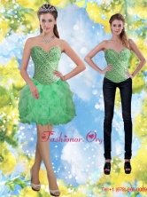 New Style Apple Green Beading and Ruffles Prom Dress for 2016 SJQDDT13004FOR