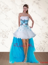 Pretty Multi Color Strapless Prom Dresses with Embroidery and Beading TXFD09030137TZBFOR