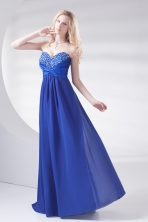 Royal Blue Sweetheart Beading and Ruching Prom Dress with Long  FVPD184FOR