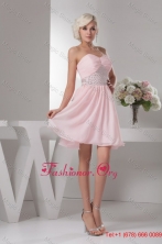 Sweet Empire Sweetheart Pink Mini-length Beading Chiffon Prom Dress FFPD0904FOR
