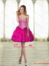 Wonderful Sweetheart Multi Color Prom Dress with Beading and Ruffles SJQDDT24003FOR
