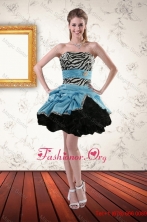 Zebra Printed Strapless Prom Gown with Ruffles and Pick Ups XFNAO435TZBFOR