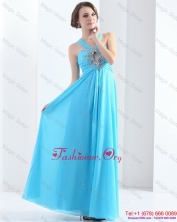 2015 Fall Gorgeous Halter Top Floor Length Prom Dress with Ruching and Beading WMDPD160FOR