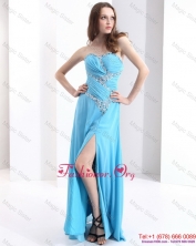 Affordable Sweetheart Ruching 2015 Fall Prom Dresses with Beading and High Slit WMDPD161FOR