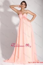 Baby Pink Empire One Shoulder Appliques and Ruching Prom Dress FFPD0506FOR