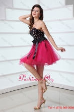 Cute Sweetheart Black and Hot Pink Prom Dress with Bowknot FFPD0374FOR