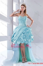 Discount Beaded Sweetheart High Low Ruffled Prom Dresses for 2015 Fall XFNAO158TZBFOR