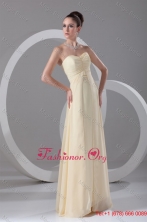 Elegant Empire Sweetheart Floor-length Champagne Ruching Chiffon Prom Dress FFPD0979FOR