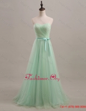 Exquisite 2016 Summer Apple Green Prom Dresses with Sweep Train DBEES292FOR
