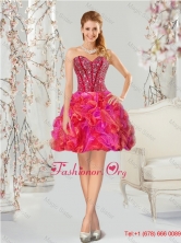 Gorgeous Beading and Ruffles Multi-color Mini-length Prom Dresses QDDTA2002-4FOR