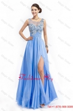 Gorgeous Brush Train Prom Dresses with Appliques and High Slit DBEE628FOR