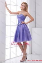 Lovely A-line Sweetheart Knee-length Organza Beading Lace Up Lavender Prom Dress FFPD0939FOR