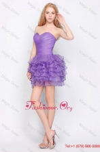 Pretty Sweetheart Lavender Short Prom Dresses with Ruffled Layers DBEE534FOR
