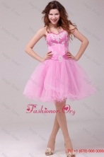 Princess Rose Pink Sweetheart Appliques Short Prom Dress FFPD0285FOR