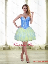 Romantic 2015 Fall Beading and Ruffles Short Prom Dress with Sweetheart SJQDDT21003-1FOR