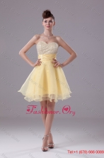 Sweetheart A-line Prom Gowns with Ruched Sash and Beaded Breast WD4-380FOR