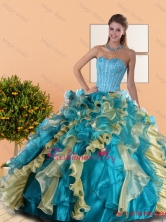 2015 Beautiful Sweetheart Quinceanera Dress with Beading and Ruffles QDDTD32002FOR