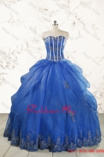 2015 Cheap Appliques Quinceanera Dresses in Royal Blue FNAO110FOR