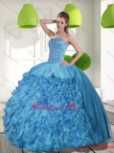 2015 Fashionable Sweetheart Quinceanera Dresses with Beading and Ruffles QDDTD1002FOR