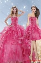 2015 Hot Selling Pink Dresses for Quinceanera with Beading and Ruffles XFNAOA31TZFOR