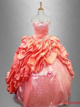 2015 Strapless Sequins and Pick Ups Quinceanera Gowns in Taffeta SWQD039FOR