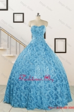 2015 Unique Sweetheart Ball Gown Quinceanera Dress in Baby Blue FNAO023FOR