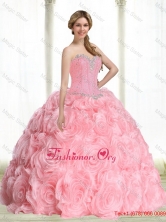 Beautiful Baby Pink Sweet 15 Dresses with Beading for 2015 SJQDDT35002FOR