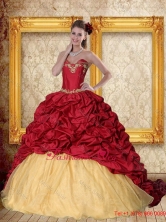 Brand New 2015 Wine Red Brush Train Quinceanera Dress with Sweetheart ZY775TZFXFOR
